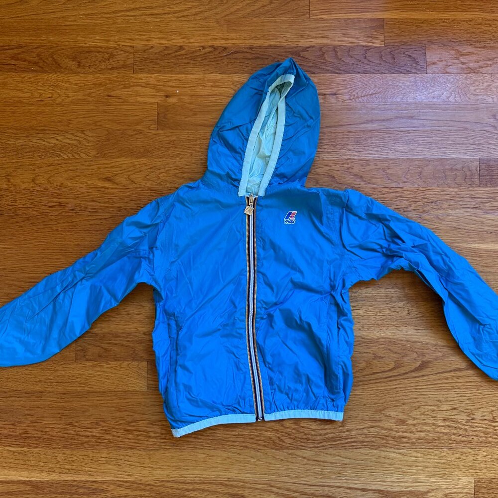 K Way Kids Reversible Blue Rain Jacket size 10